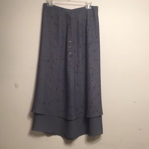 Olive Green Floral Skirt